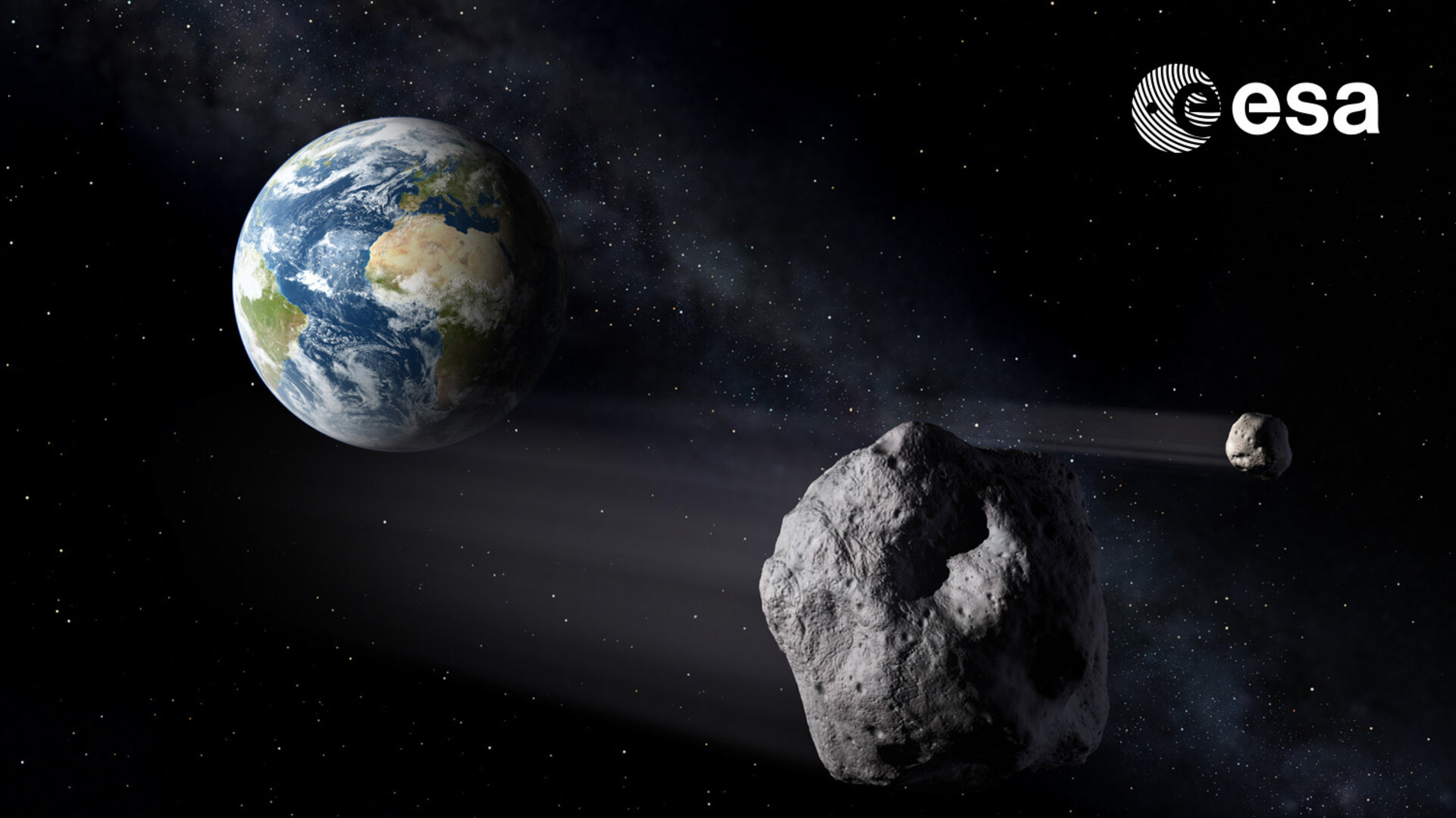 Ilustração da Nasa representa um asteroide no espaço. O chamado 7335 (1989 JA) não é uma ameaça para nós.  Foto: Nasa/Divulgação