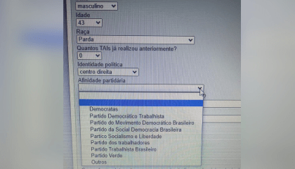 Questionário sobre posição política de membros da PRF Reprodução